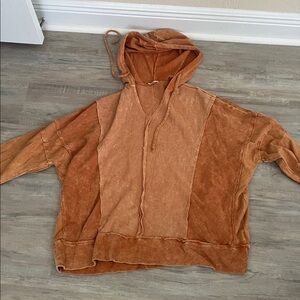 J Her Cotton Terry Oversized Orange Hoodie